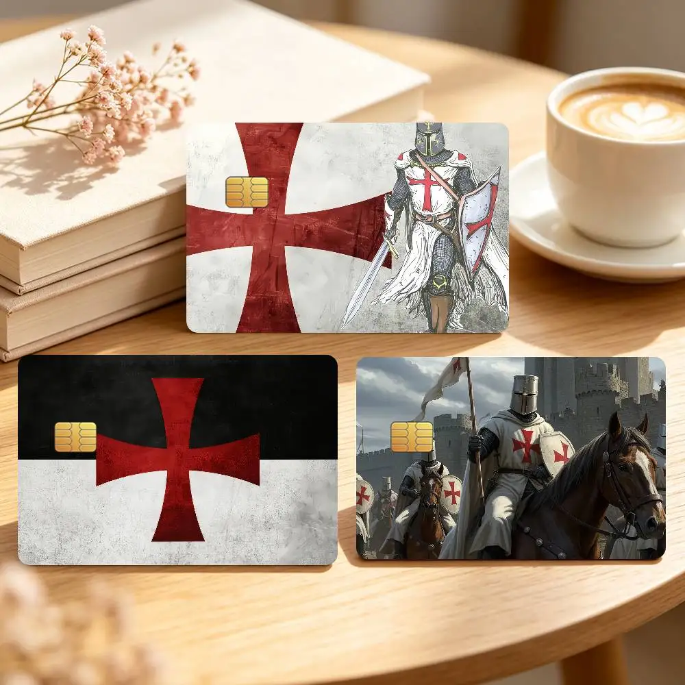 Roman Catholic Church K-Knights Templar Credit Card Sticker Waterproof Anti-Scratch 4PCS Bank Debit Traffic Cover Decoration