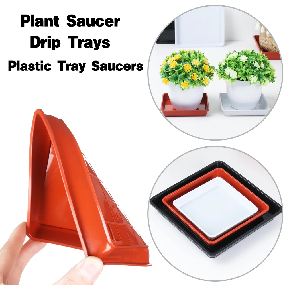 1Pcs Plant Saucer 4/6/7/8/10 inch Drip Trays Plastic Tray Saucers Indoor Outdoor Flower Pot Square
