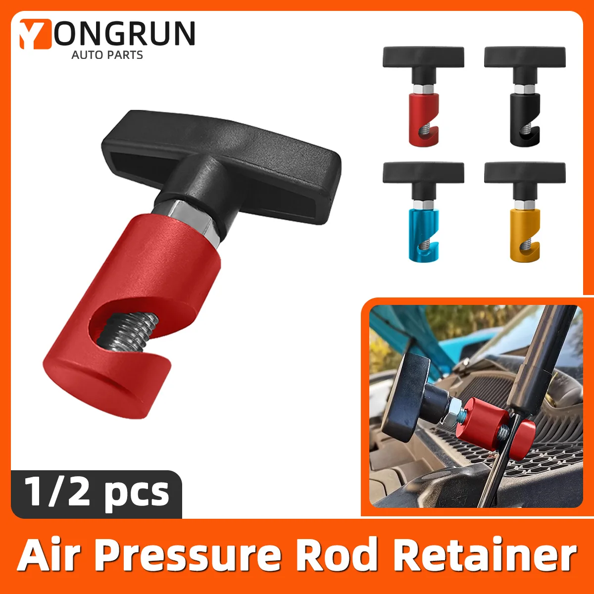 YONGRUN Car Lift Support Clip Car Engine Hood Fixing Bracket Multifunctional Aluminium Alloy Engine Hood Lifting Support Fixture