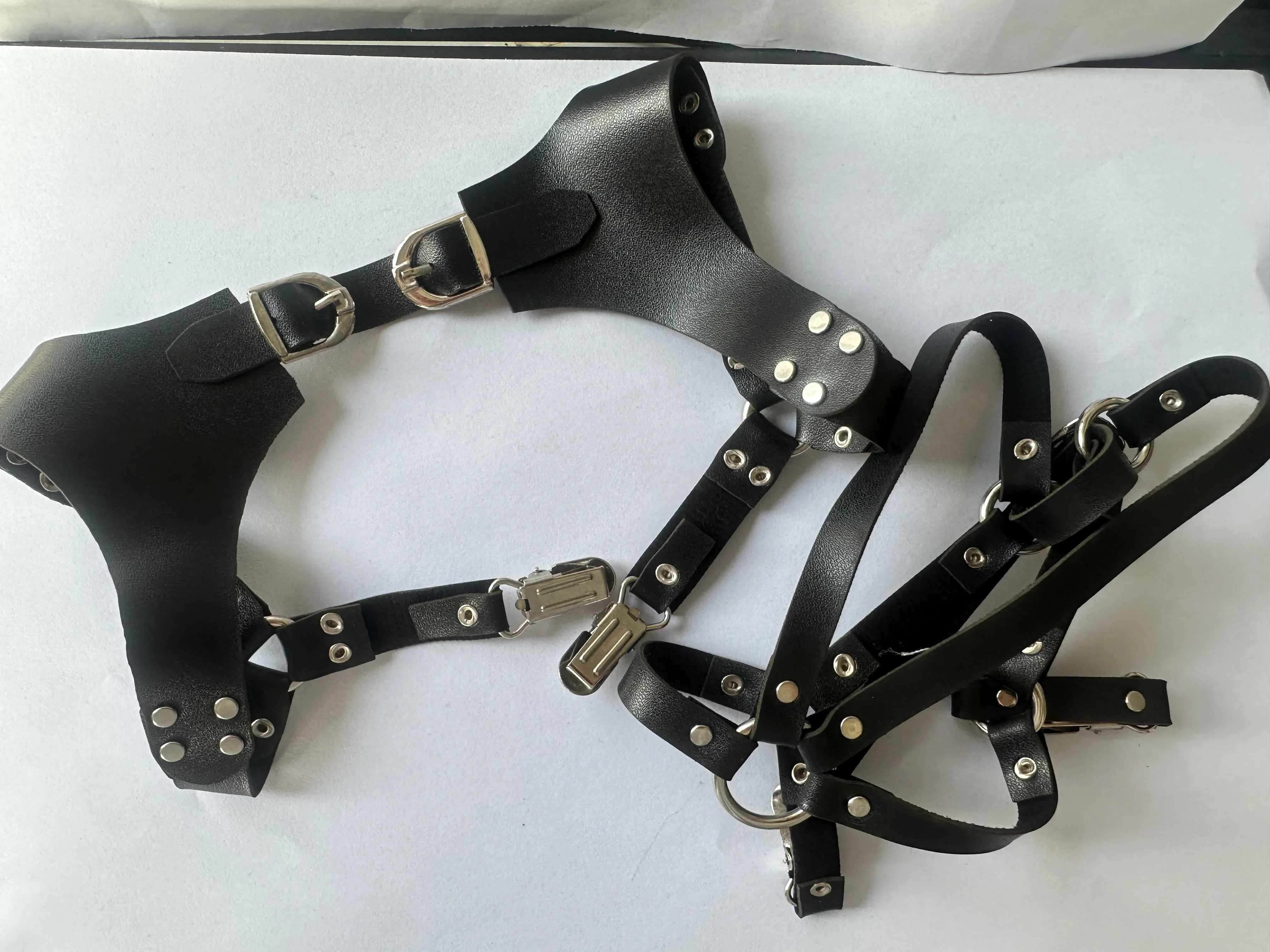

D09-P395-1 handmade toy uncle ID75 UF75 bjd doll accessory black Binding strap adjustable Clip style belt