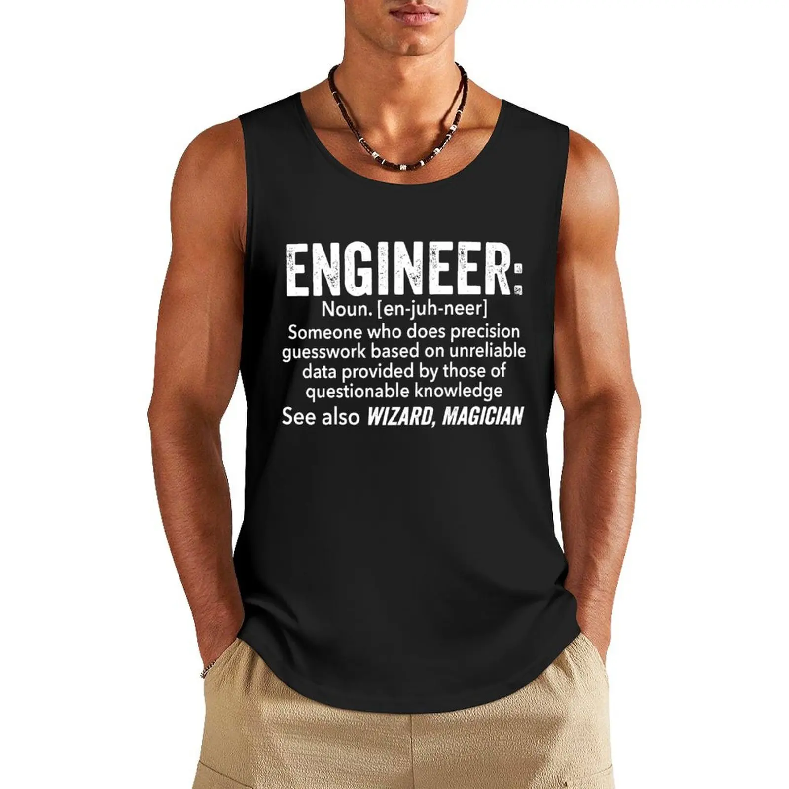 Engineer noun definition Wizard Magician Tank Top gym t shirt men Vest for boy fitness clothing for men bodybuilding t-shirt