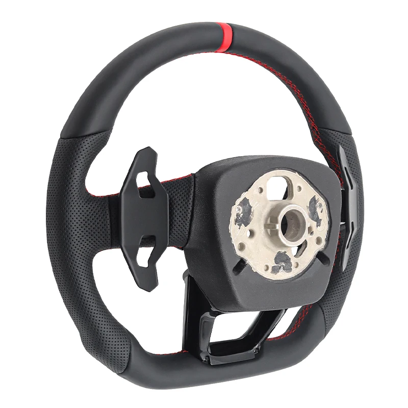 Sport Style Steering Wheel with Red Stiching for Audi A3 A4 A5 A6 A7 A8 S3 S4 S5 S6 S7 S8 Q3 Q5 Q7 Q8 R8 RS RS3 RS4 RS5 RS6 RS7