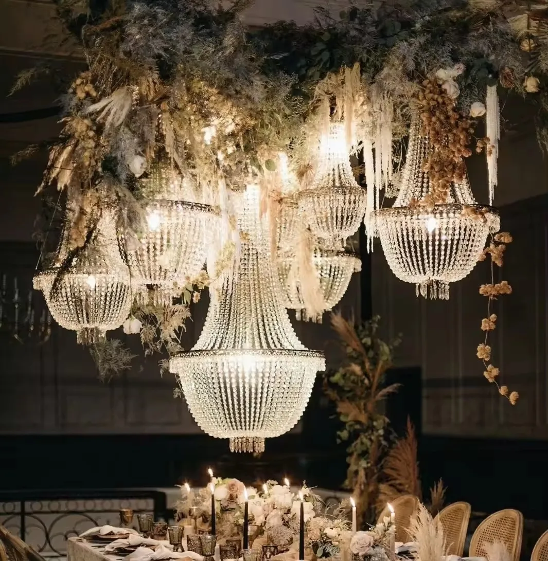 Luxury acrylic plastccs bead Chandeliers For Wedding Decoration