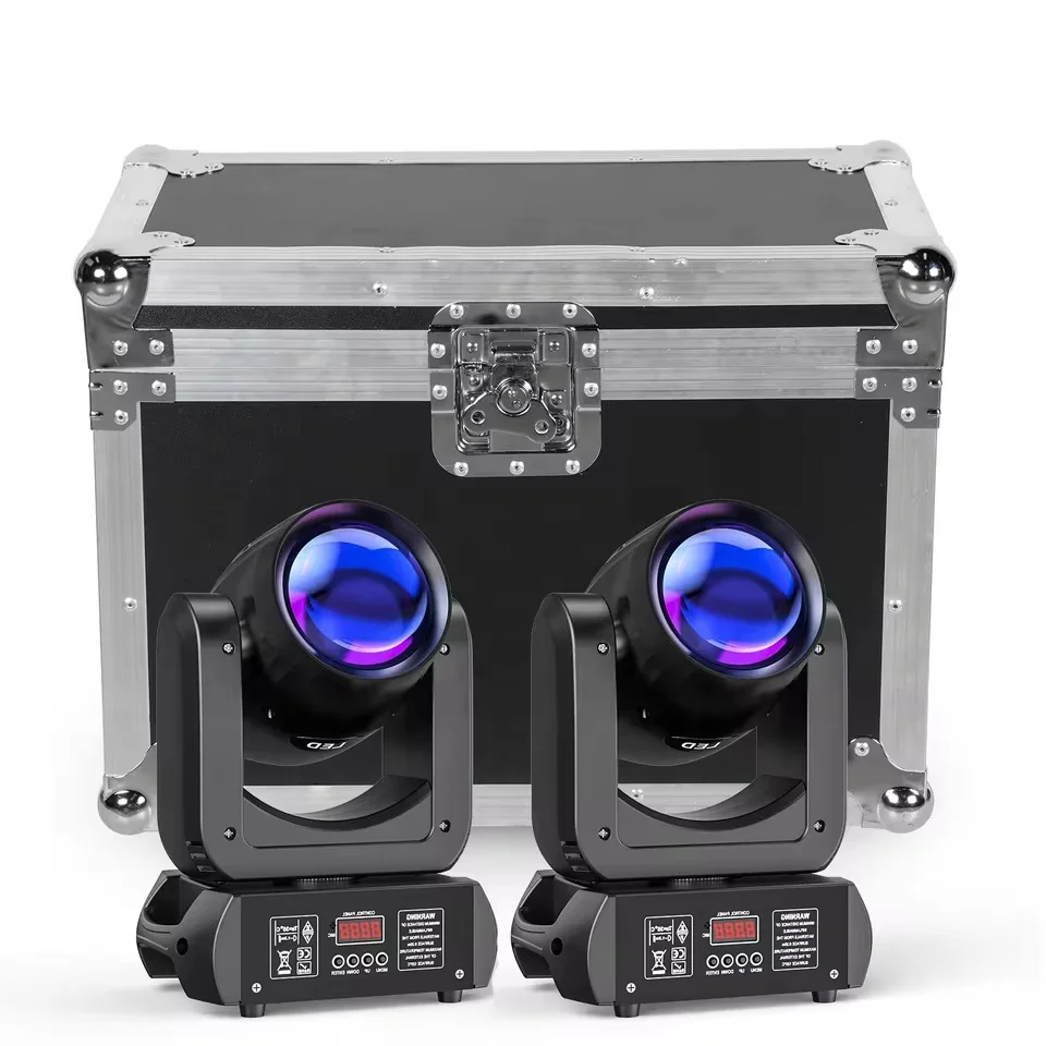 LED Beam Moving Head Lights With Flight Case 18Prism 8 Gobo Stage Lights for Wedding Party KTV Bar
