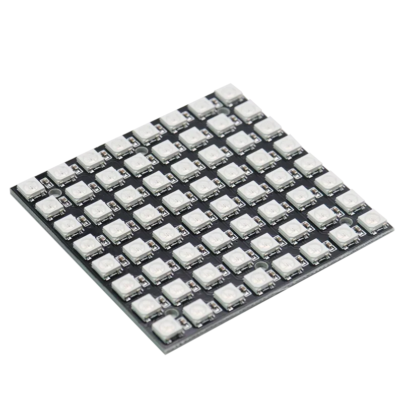 WS2812B 8*8 64 بت كامل اللون 5050 RGB LED مصباح لوحة ضوء جديد WS2812 LED 5050 RGB 8x8 LED مصفوفة لاردوينو