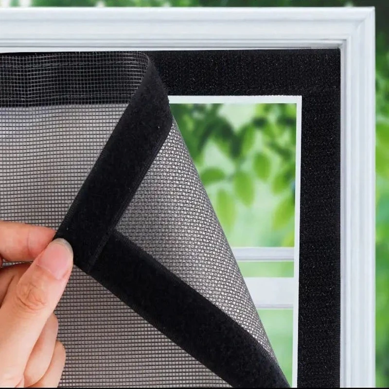 Summer Window Mosquito Nets Indoor Fly-proof Can Be Customized Gray Mesh Black  Detachable Invisible Anti-mosquito Screen