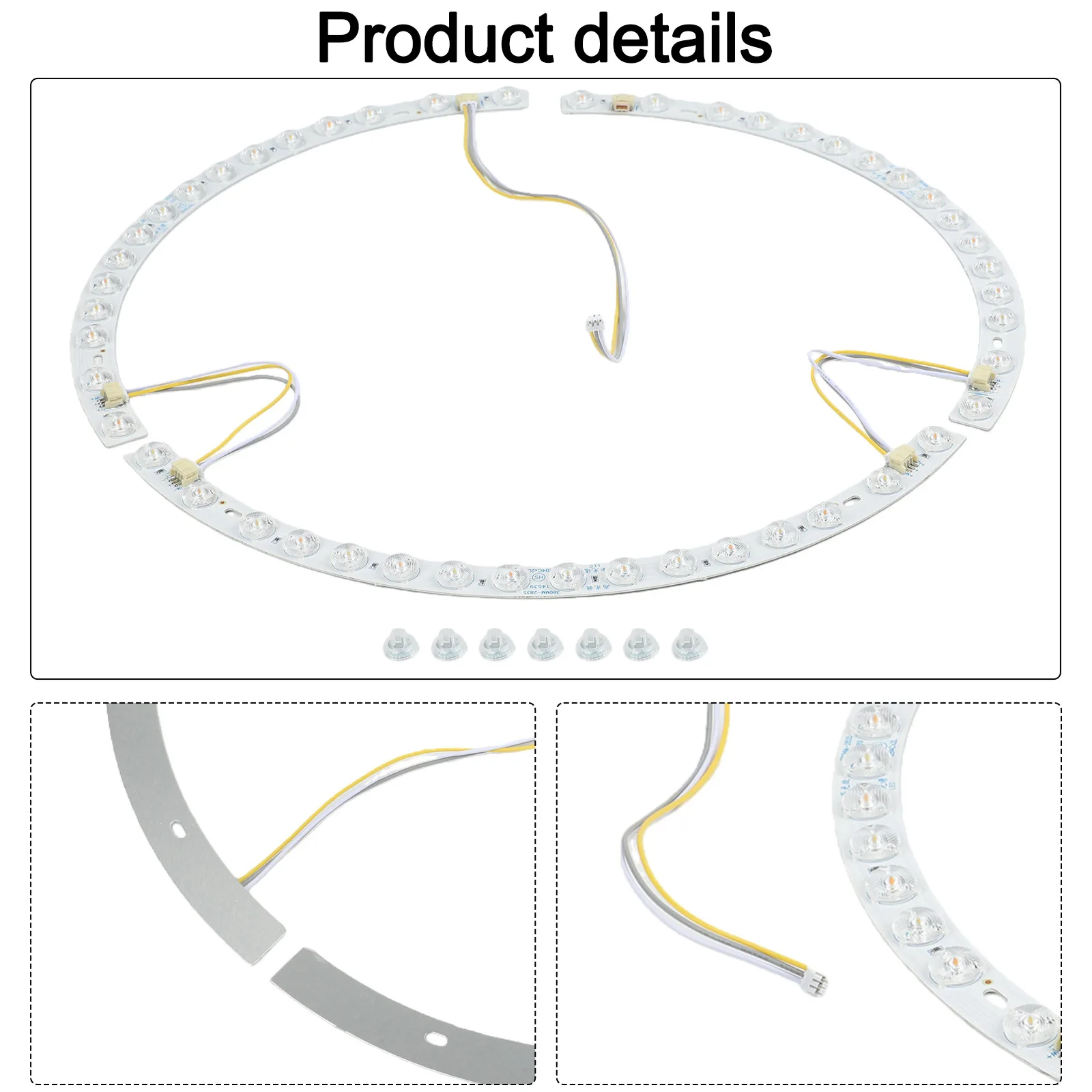38cm Curved LED Strip Light Three Color Changing Magnetic Mount For 38cm Diameter Fan Lights Lighting Accessories