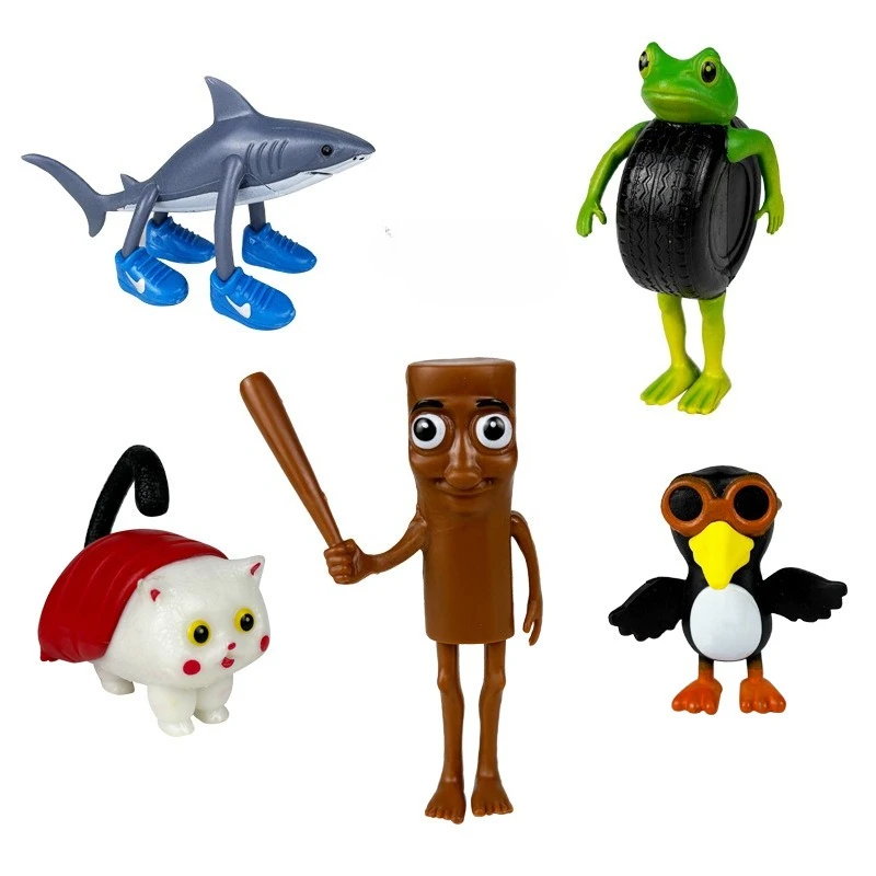 

5Pcs Brainrot Tralalero Tralala Bombardino Crocodilo Shimpanzini Bananini Anime Figure Figures Model Kids Toy Gifts