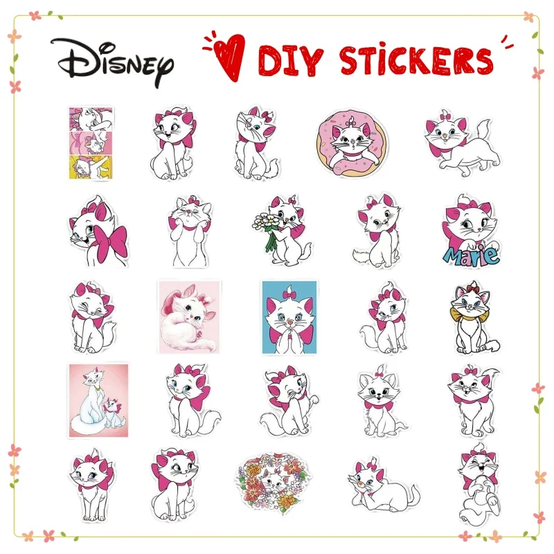 

Disney Marie Cat Anime Cartoon Cute Mobile Phone Luggage Decorative Waterproof Sticker Creative Personality Student DIY Sticker
