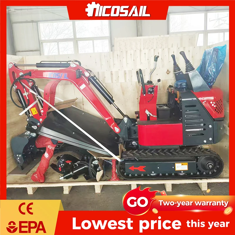 

Мини-экскаватор 1.0 тонны с гидравлическим двигателем, ковшом 0.21 м³ и гарантией 2 года, в продаже