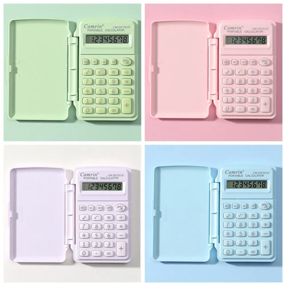 Mini calculadora con tapa de 8 dígitos, ligera, inteligente, científica, portátil, Color caramelo, hacer trabajo de oficina