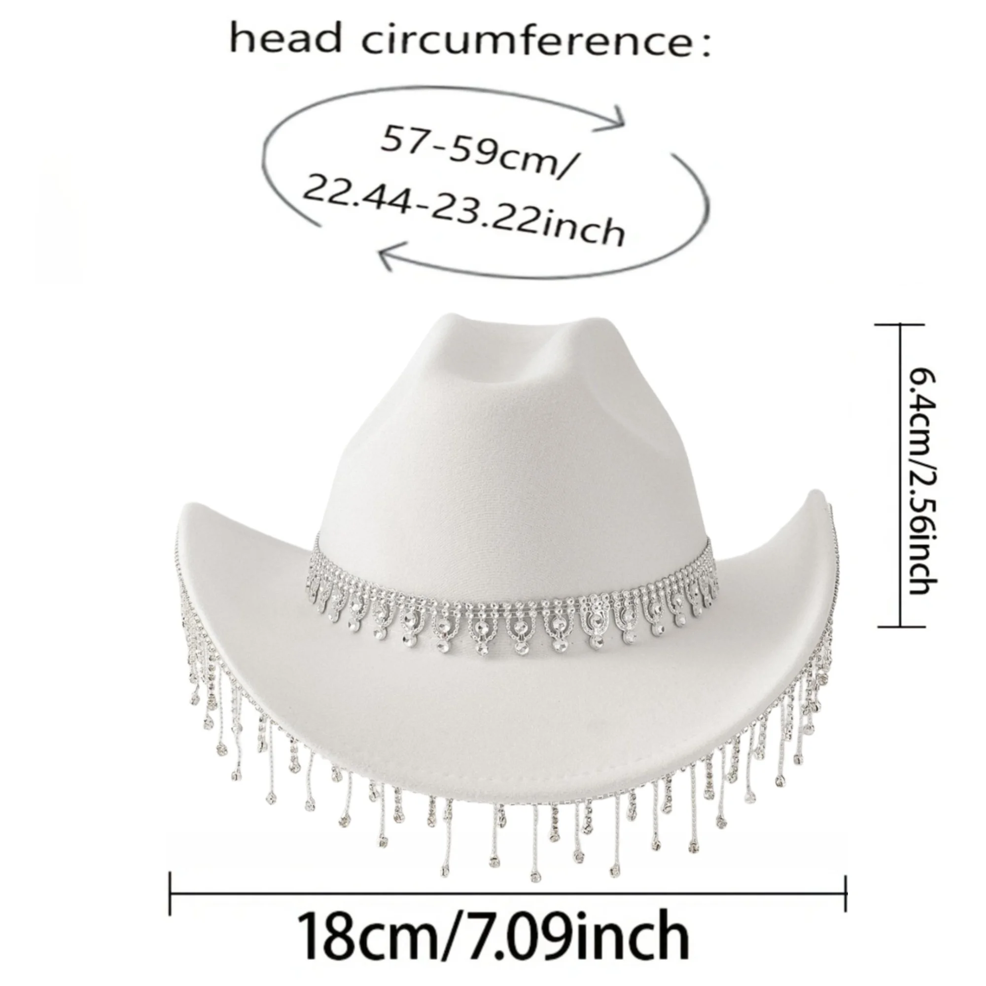 HongLuan Glitterkostuumhoed Volwassene & Cowboyhoeden Strass voor dames, Cowboy Cosplay Vrouwelijke accessoires & Cowgirl Cap