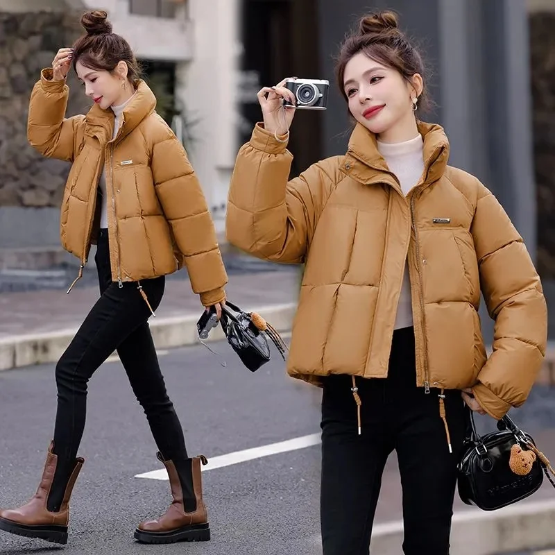 Frauen Parkas Jacke 2025, Neue Herbst Winter Licht Dünne Unten Baumwolle Mantel Femme Beiläufige Kurze Warme Grundlegende Oberbekleidung Damen Tops