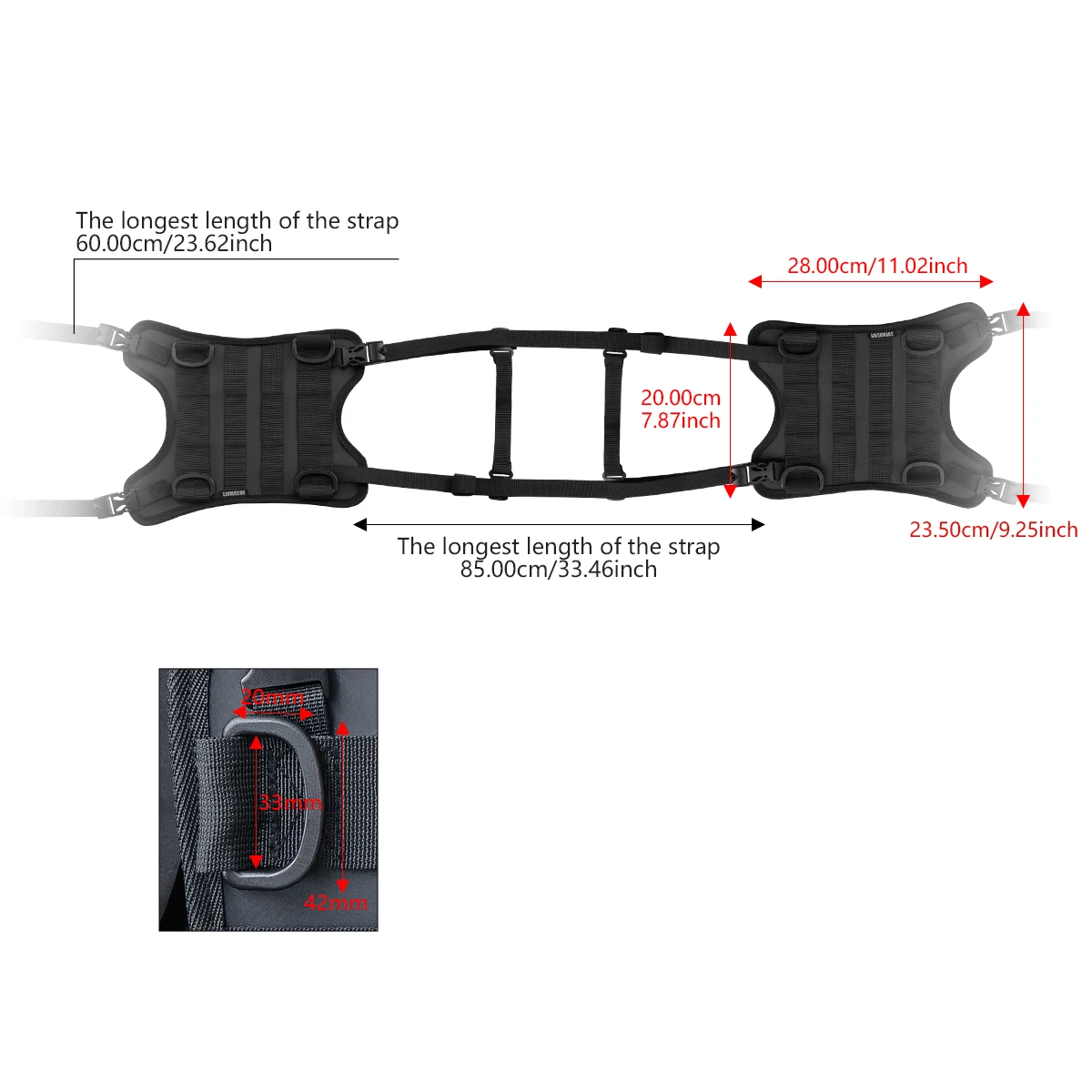 Universal Motorcycle Tank Side Bag/Front Load Saddle Bag Mounting Base Motorbike Fuel Tank Side Bag Hanging Base vest