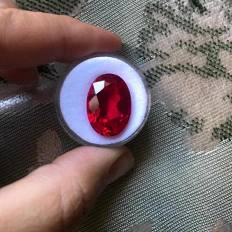 Pretty Ruby 13×18mm Large Size Oval Cut Passed UV Test VVS Loose Gem for Jewelry Making