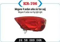 Store code: 706 rear fog headlight lamp right MEGAN IV (SEDAN MODEL)