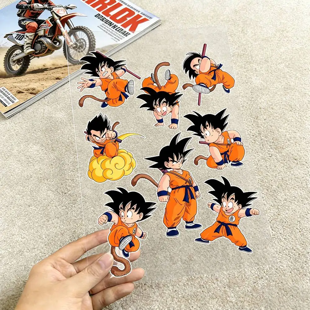 Dragon Ball Kid Goku Reflective motorcycle stickers, 3M safety warning at night in the dark scooter helmets
