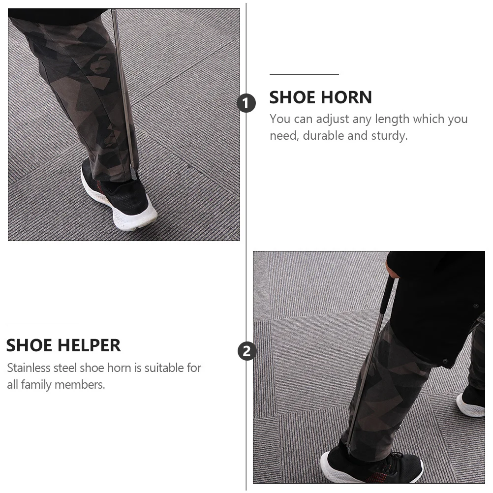 

3Pcs Extendable Metal Shoe Horn Easy Maneuver Ergonomic Design Rustproof for Family Members Shoe Horn Retractable Shoehorn
