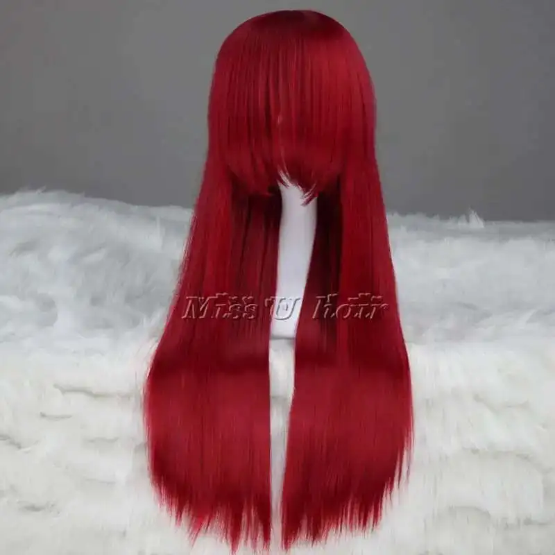 Anime de alta calidad Fairy Tail Erza Scarlet peluca larga y recta para disfraz Cosplay para mujer peluca de Anime peluca de pelo sintético