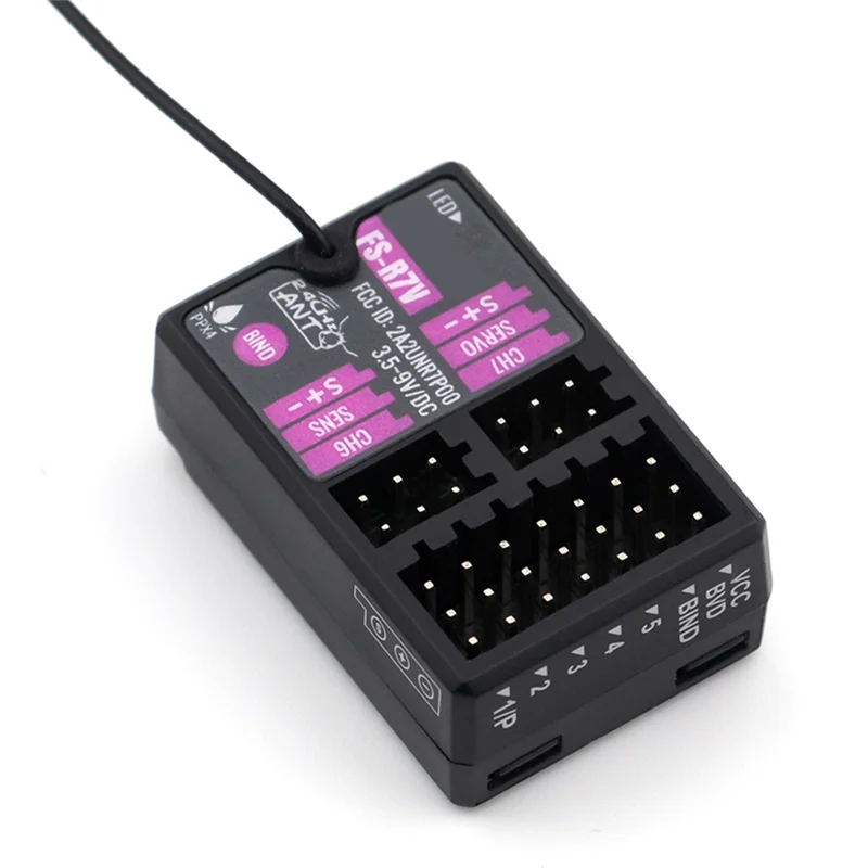 ABUO-Receiver FS-R7V 7CH 2.4G Receiver Can Be PPM/IBUS Output for Remote Control Car Boat