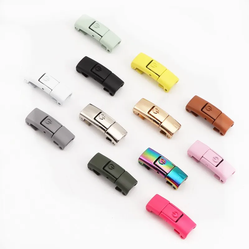 New Colorful Metal Shoelace AF1 Sneakers Kits Metal Laces Tip Clip Elastic Press Buckle Shoelaces Press Lock Shoes Accessories image 2
