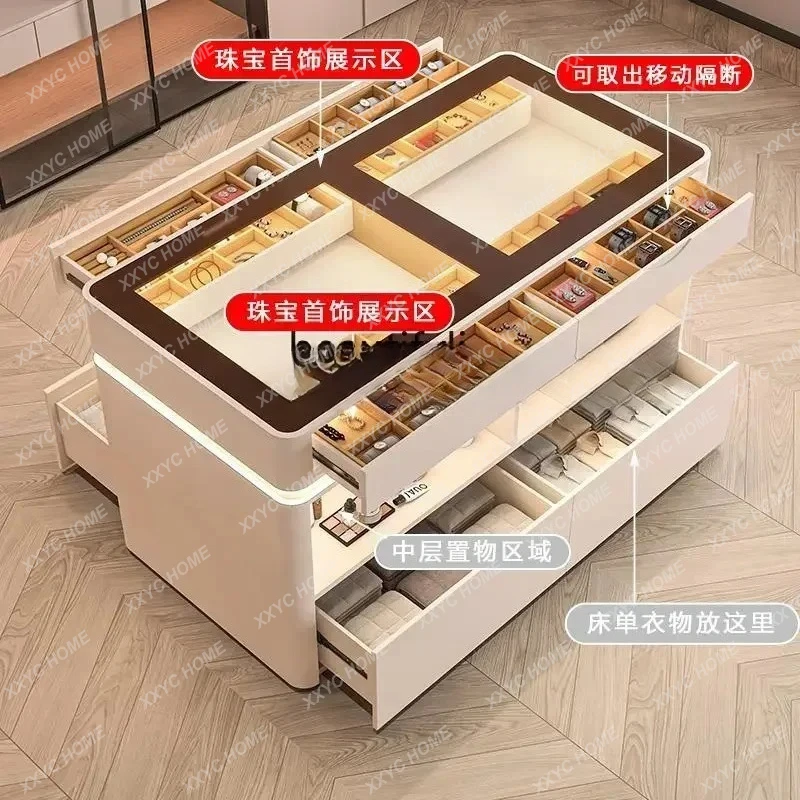 JJItalian Light Luxury Cloakroom Chest Cabinet, Master Bedroom Storage Cabinet, Modern Simple Jewelry Display Cabinet