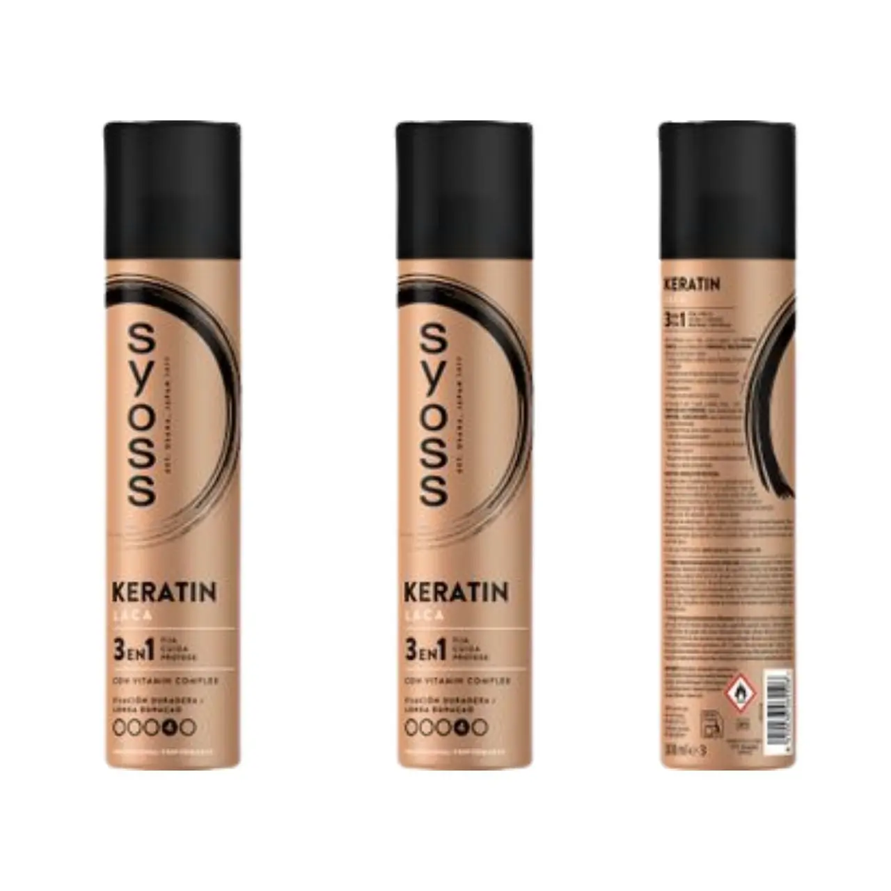 SYOSS Keratin Hair Spray Pack Ahorro 3 uds x 300ML Laca capilar Brillo intenso y flexible 【ROUA】