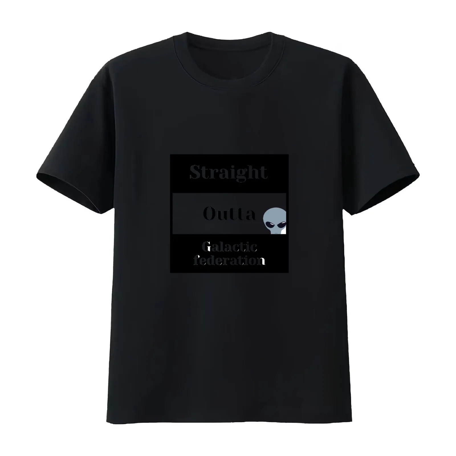 Straight outta Galactic federation T-Shirt Summer Casual Cotton Tee Oversized Streetwear Tops Vintage Graphic Print