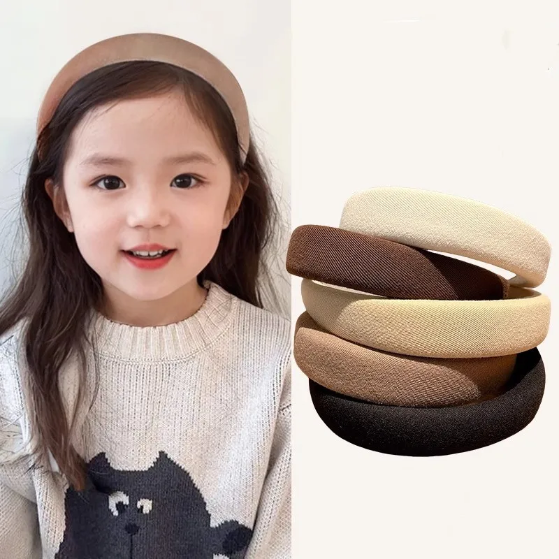 Coffee Matte Headdress Simple Basic Face-Washing Headband Temperament Hoop Wide Hairband Hair Bundle Kid's Hair Accessories