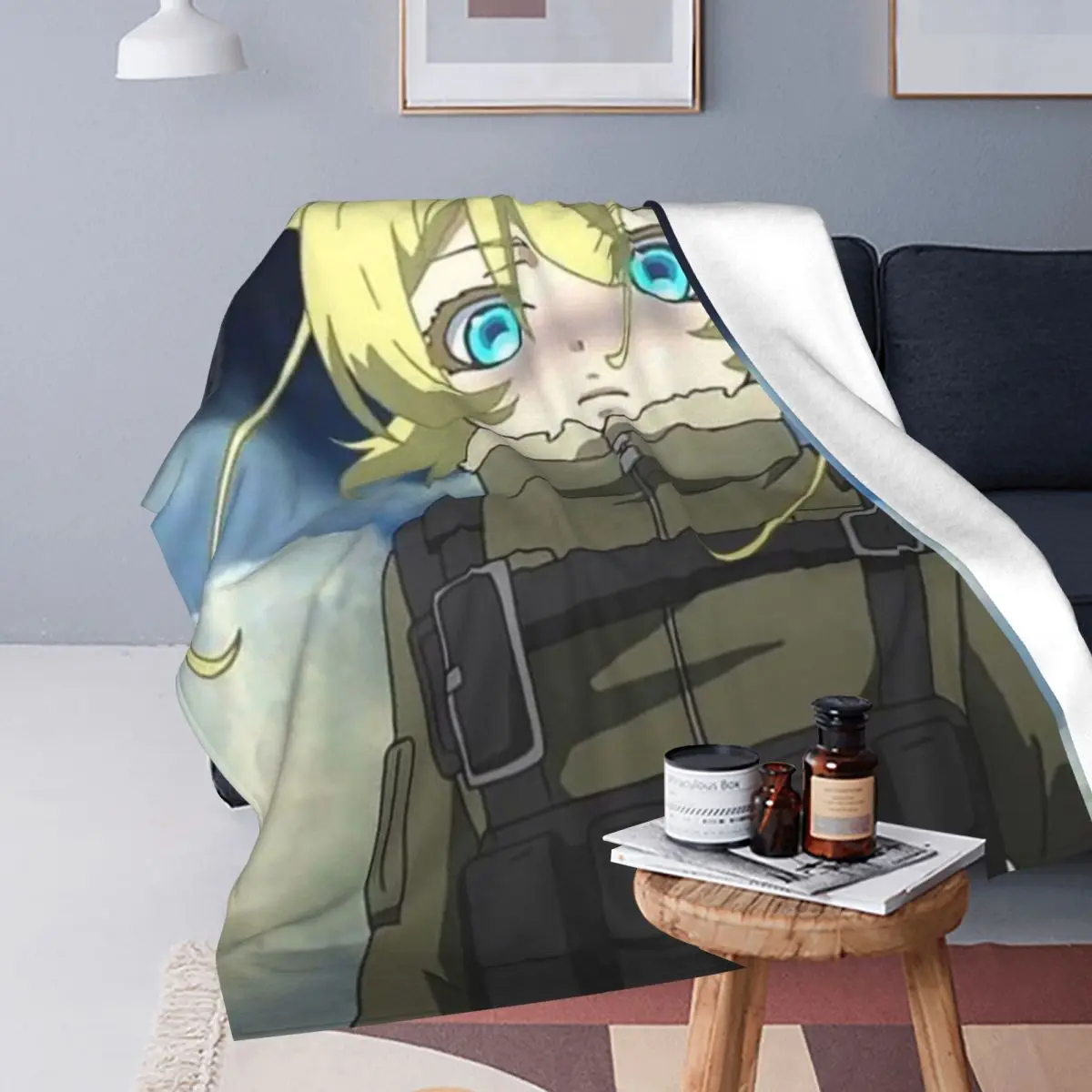 Saga Of Tanya The Evil Anime Blankets Soft Warm Flannel Throw Blanket Bedspread for Bed Travel Home Couch