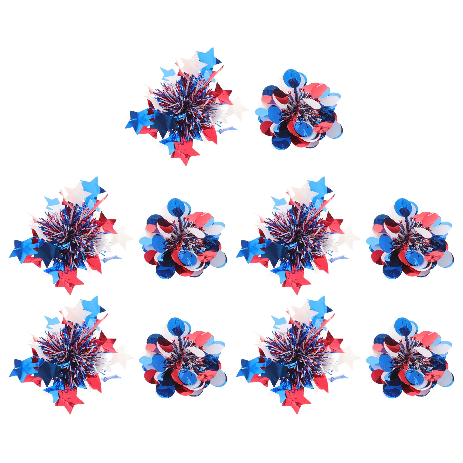 10Pcs Usa Independence Day Hair Clips Patriotic Red White Blue Lightweight Star Shape Mini Hair Accessories for Girls Party