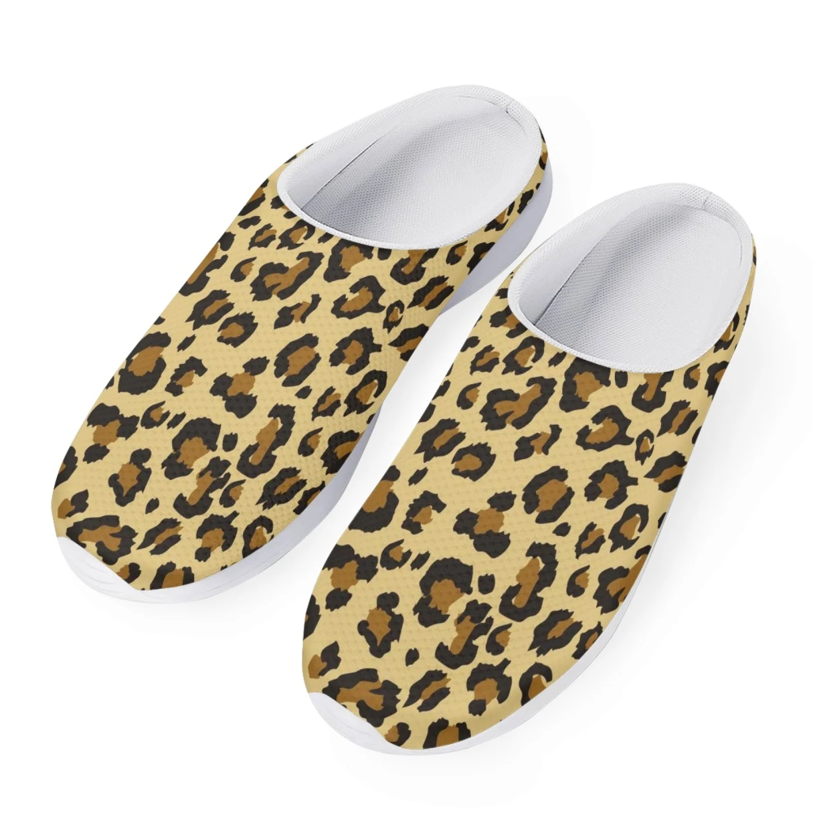 Summer Shoes Ladies Sandals Slippers Women Slides Footwear Half Shoes For Women Flat Cute Leopard Print Outdoor Mules Woman 2025