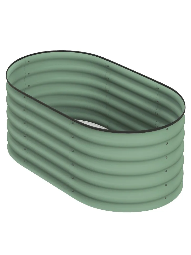 

For Outsunny Galvanized Raised Garden Bed Green 3.4x2ft with Safety Edging Metal Planter Kit for Vegetables