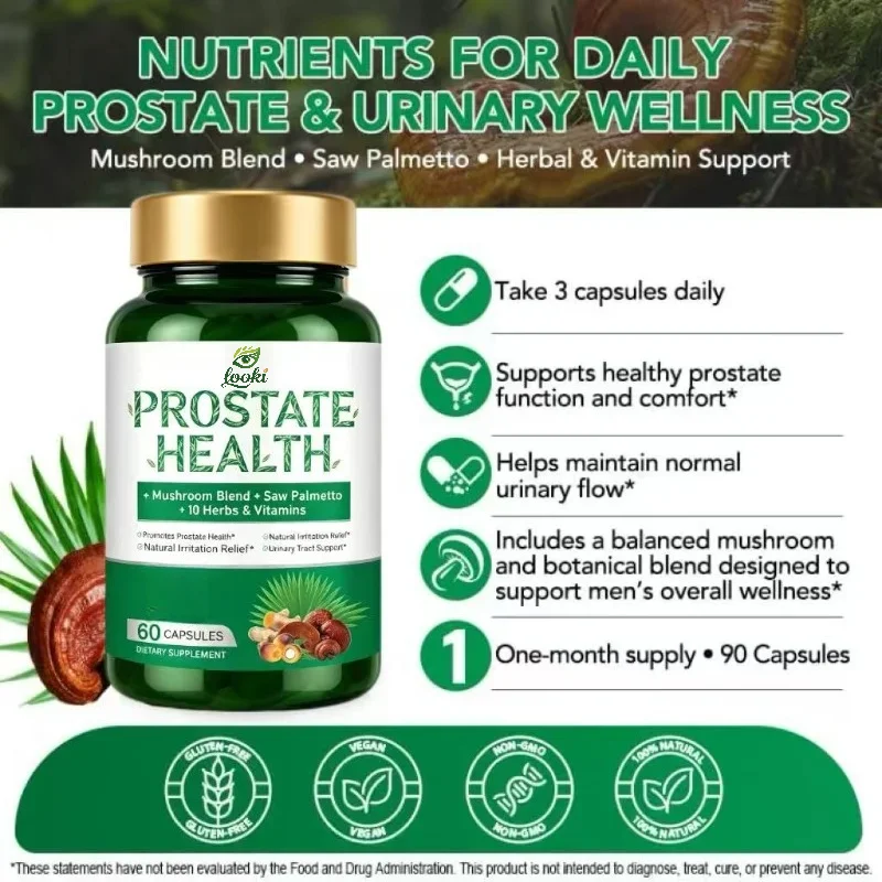 Saw Palm 2000mg Contains Lingzhi and Mairong, Urticata, Zinc, Selenium, Magnesium, Vitamin C, Lycopene  60 Capsules