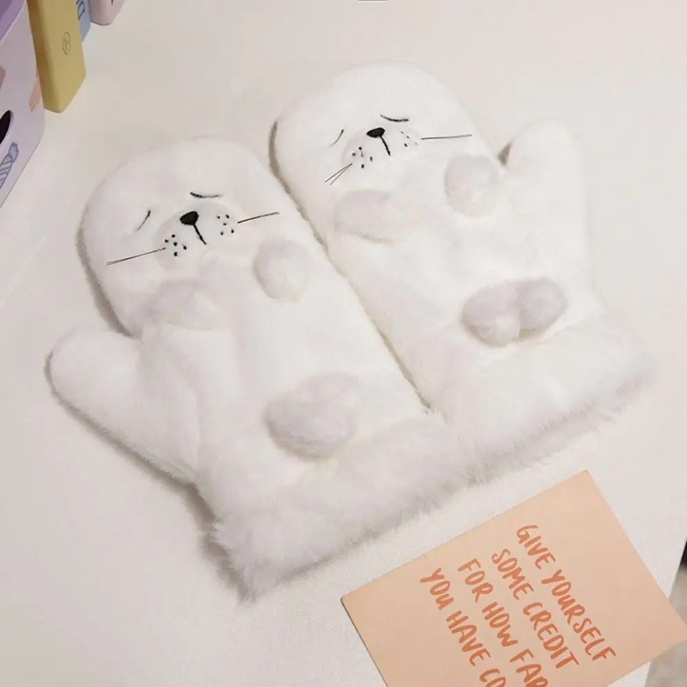 جديد بلون قفازات كاملة الأصابع رشاقته التطريز الحيوان محبوك القفاز قفازات صوف دافئة الشتاء الخريف