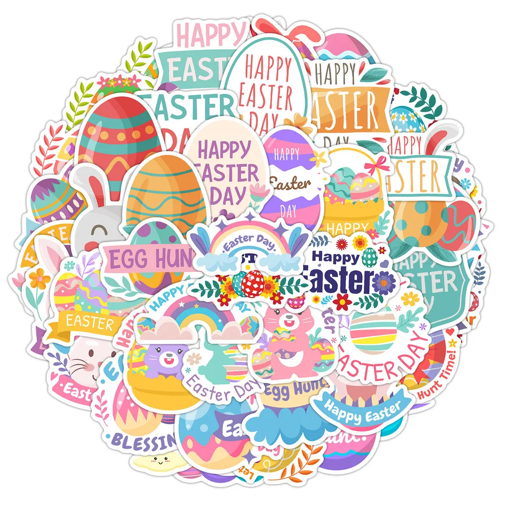 50PCS Easter Graffiti Stickers - Creative Waterproof Decor for Water Cup & Computer AnimeWorlds Store