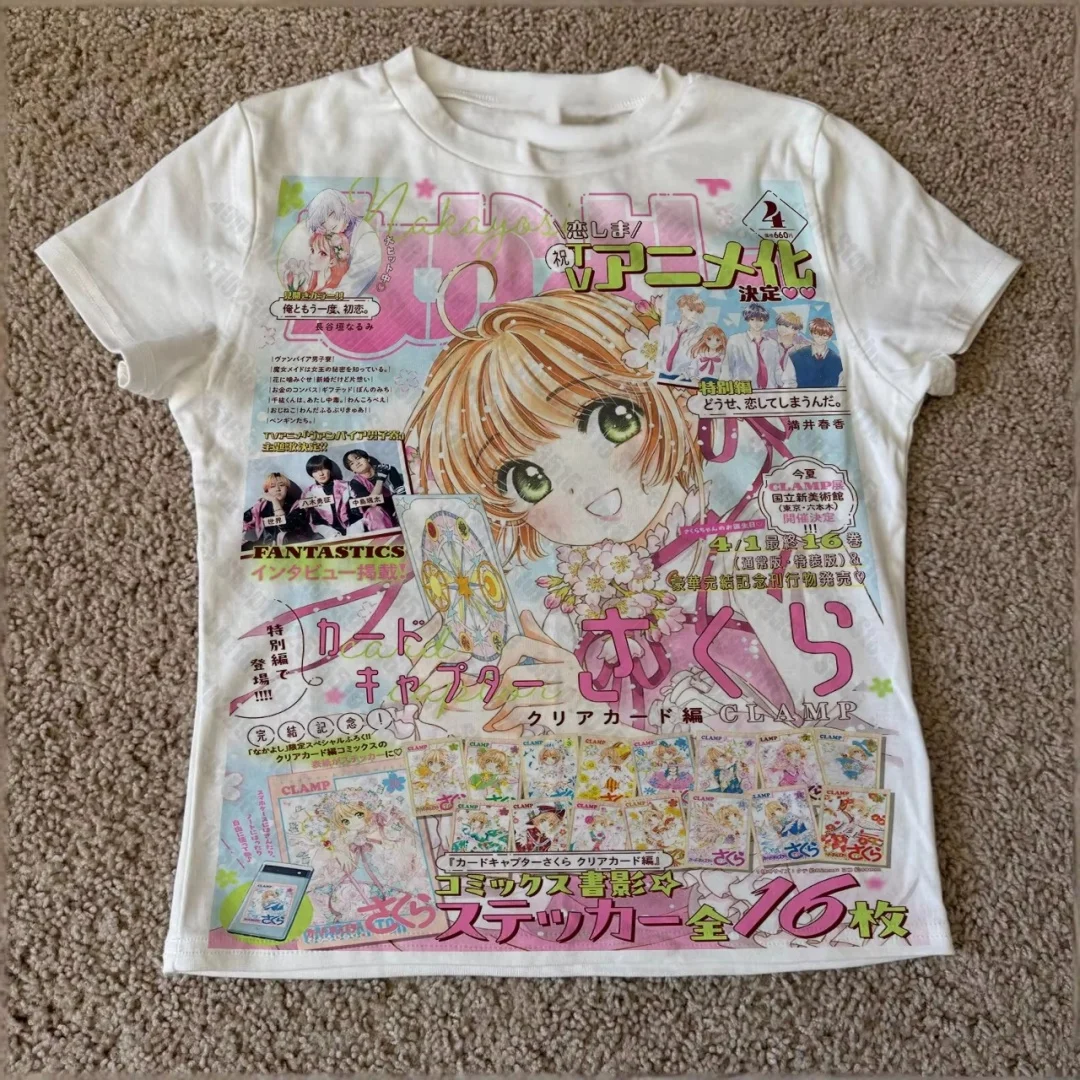 2026 Goth Anime Girl Graphic Tees Y2k Tops Trashy Y2k 2000s Woman T-shirts Women Top Kawaii Aesthetic