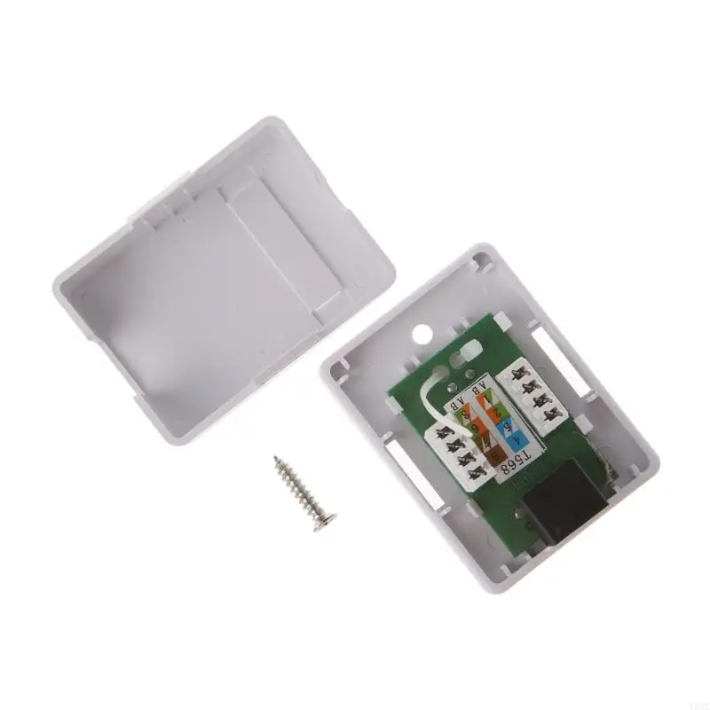 Y8AC CAT6 RJ45 8P8C Kotak Mount Surface Port Single Desktop Informasi Jaringan Junction Box Connector Dinding Coupler