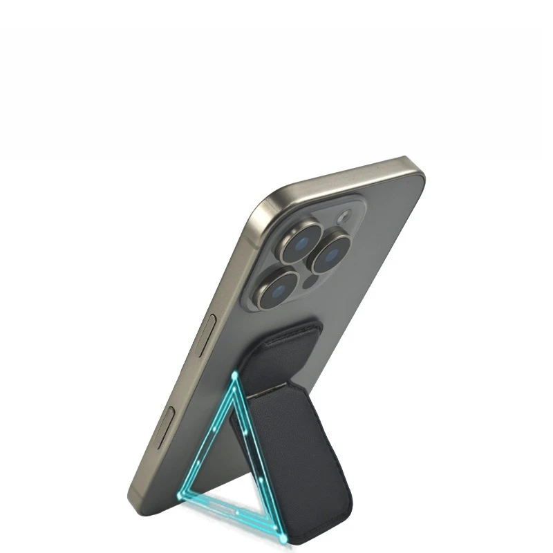 حاملي الهاتف الجلدية تصميم فتحة بطاقة قابلة للطي المحمولة المخفية الخلفية جبل سطح المكتب عرض الفيديو ملحقات الملف الشخصي النحيف