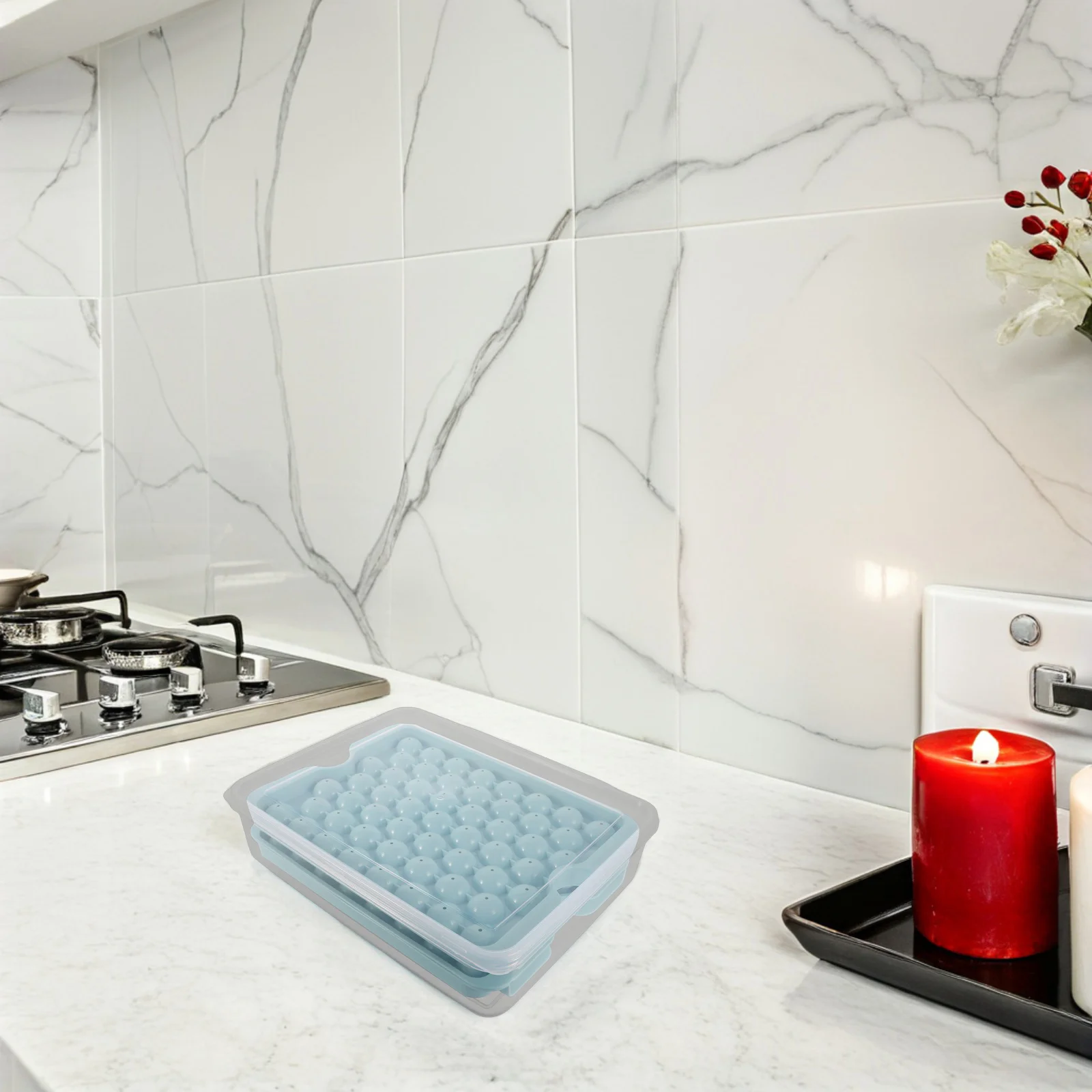 

1 комплект, мини-генератор для льда, легкий пресс, лоток для кубиков льда, многоразовая форма для морозильной камеры, идеально подходит для коктейлей, летний лоток для морозильной камеры с крышкой