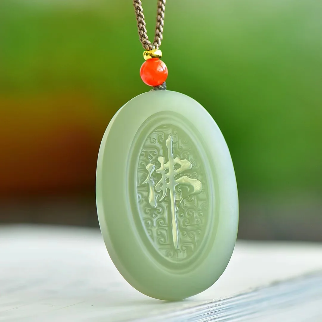 Hetian Jade Qinghai Material Has Buddha in the Heart Pendant Jewelry 1379#