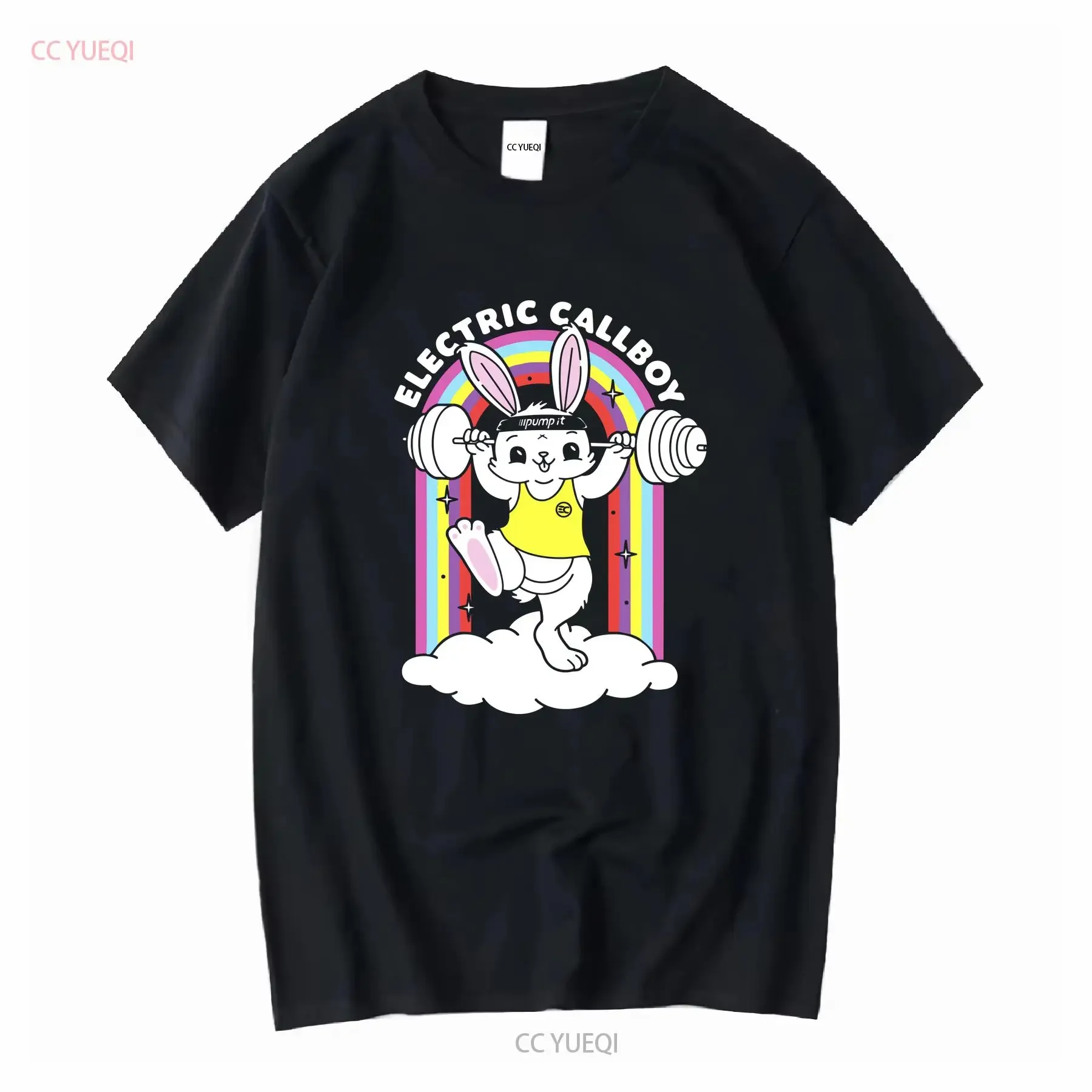 NWT Electric Callboy Rabbits T Shirt long or short sleeves vintage Washed graphic Stretched Top For Everyday Wear Comfortable