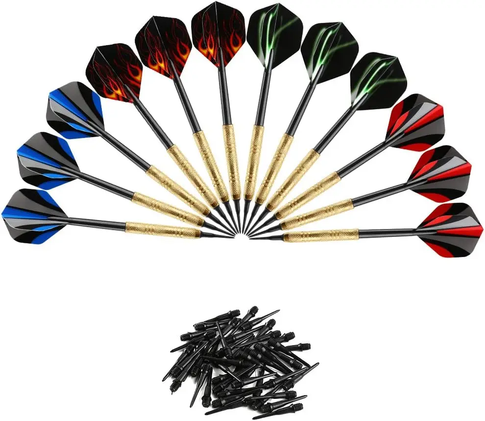 

12-Piece Soft Tip Darts Set with 36 Extra Tips, 14g Plastic Tipped for Electronic Dartboards
