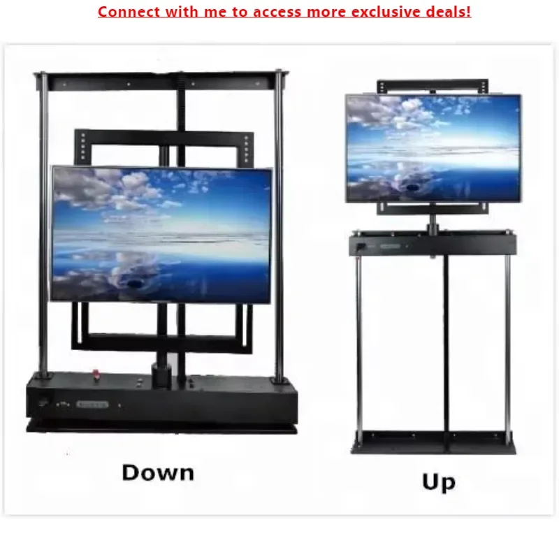 

Modern Electric TV Lift Mechanism Concealed Cabinet Design With Remote Control Aluminium LCD TV Mounts Bracket