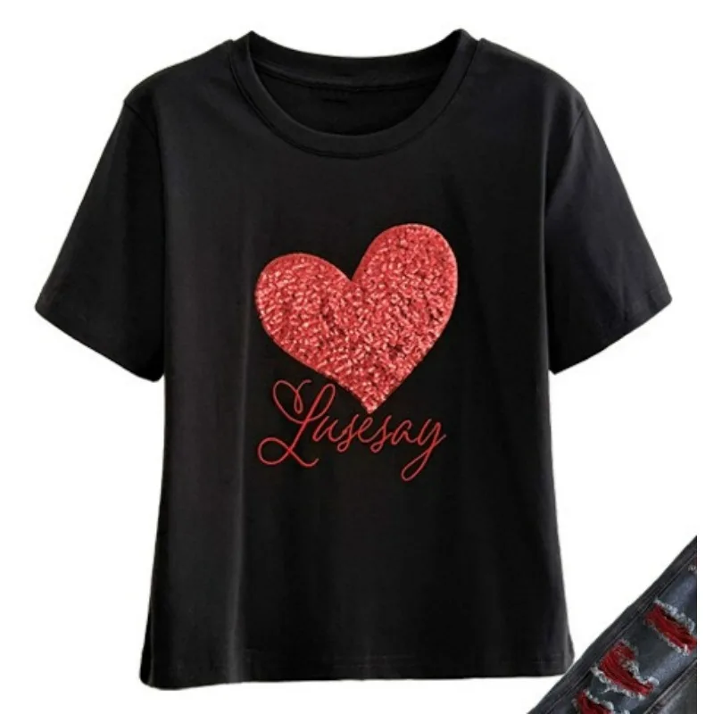 Internet Celebrity Foreign Style Women's Summer Suit New Popular Short-sleeved Women' T-shirt Versatile Wide-leg Jeans Exquisite