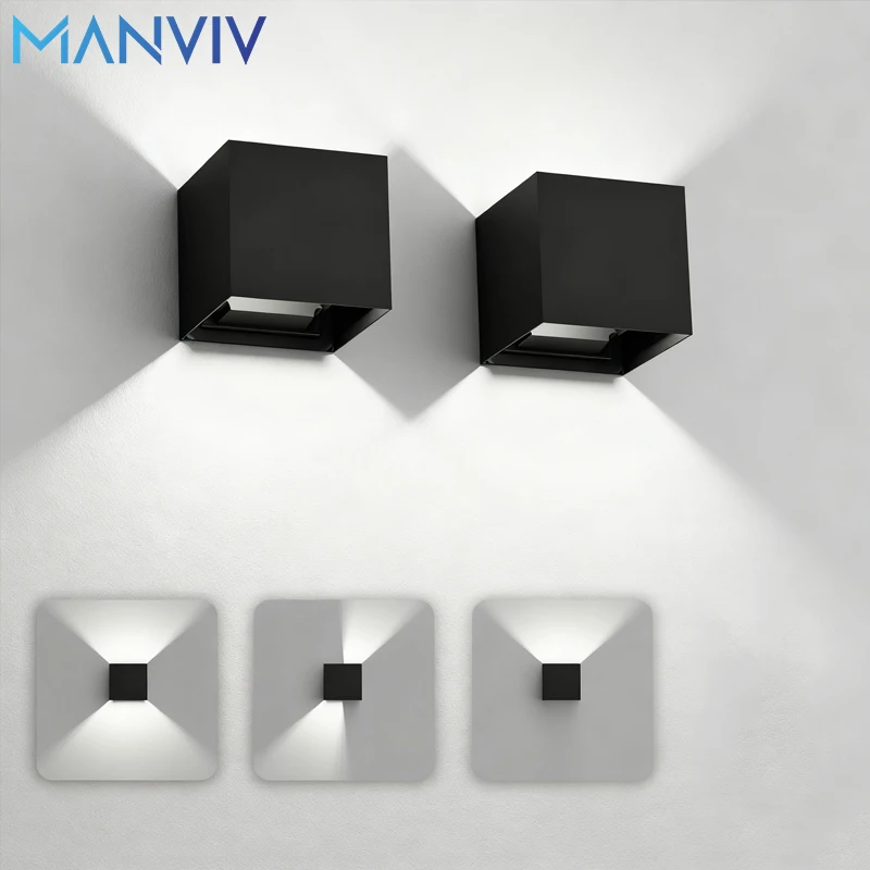 LED Wall Lamp 7W 100-240V Outdoor / Indoor Porch Garden Wall Lamp For Bedroom Bedside Lighting Up and Down Adjustable Wall Light