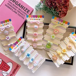 5pcs/set Korean Style New Cartoon Hair Ties for Kids Scrunchies Fashion Cute Hair Rope Rubber Band Hair Accessories