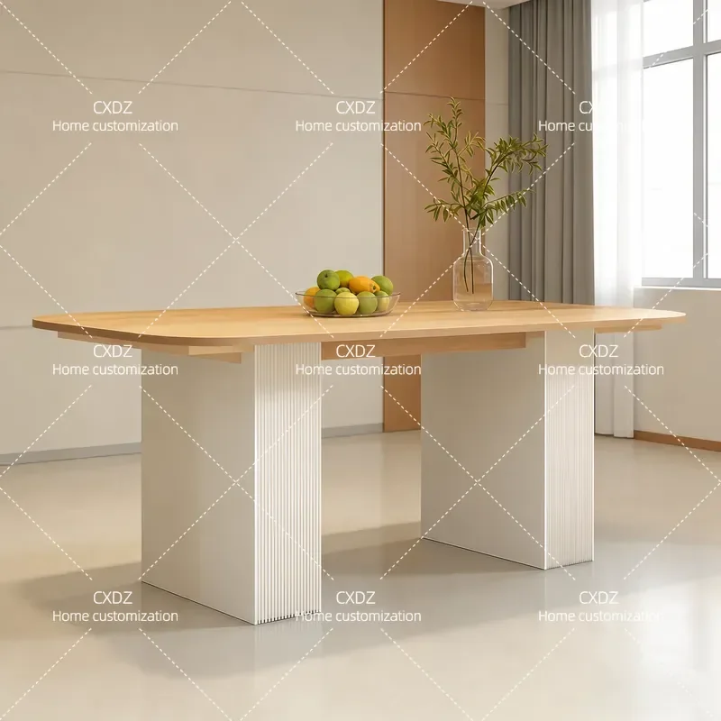 Simple Solid Wood Large Board Table Creative Desk Conference Table Workbench Commercial Booth Table for Household Use