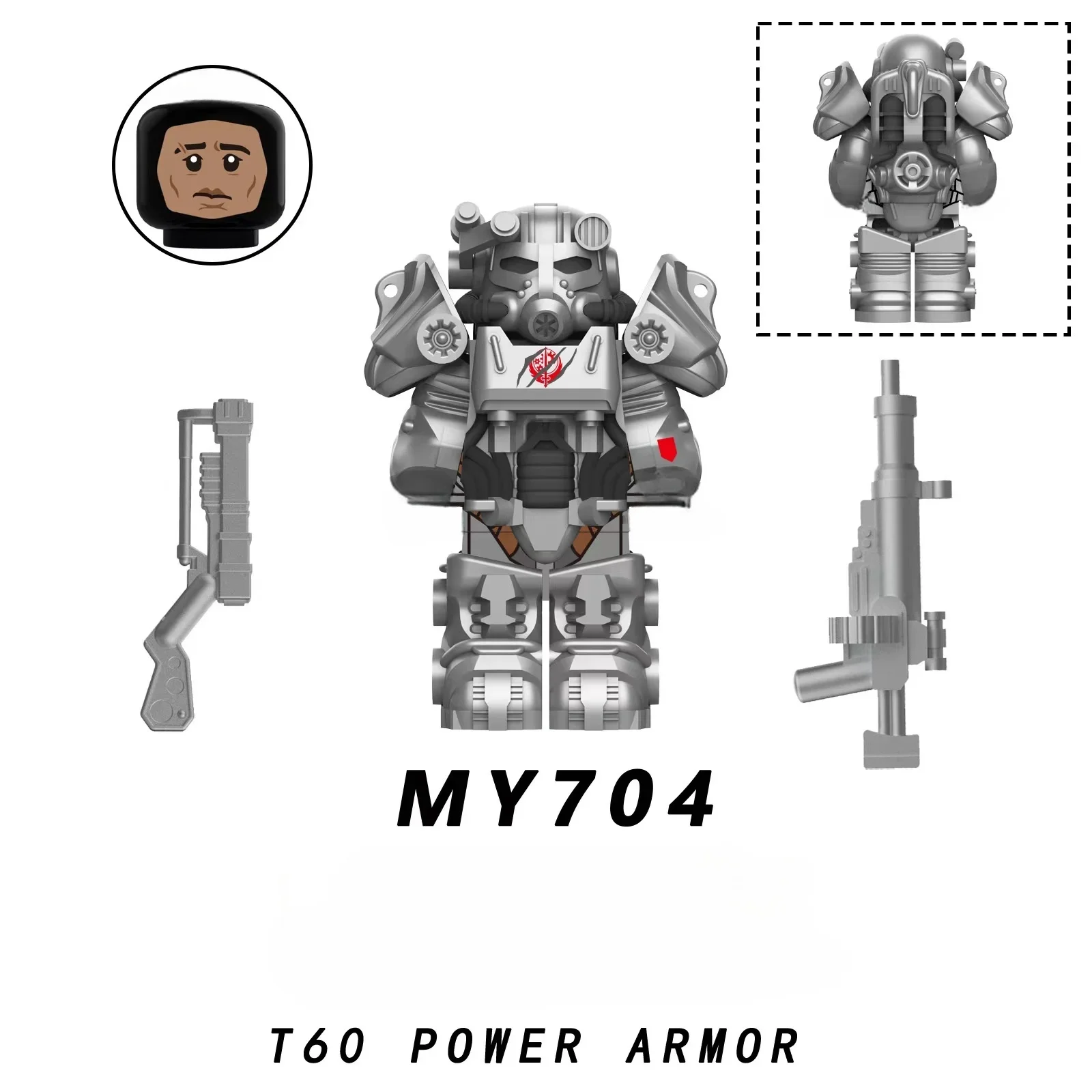 Fallout Games Bricks Doll Lucy Maximus Maclean Cooper Howard T60 Power Armor Mini Action Figure Model Toy Building Blocks Gifts