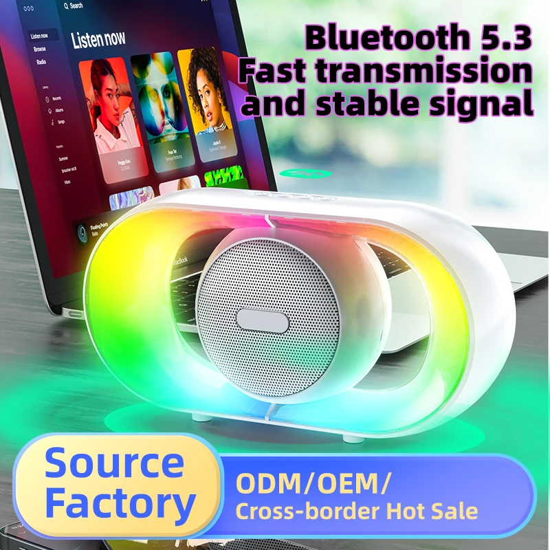 سمّاعات بلوتوث صغيرة RGB راديو محمول ملون قوي في الهواء الطلق بطاقة مقاومة للماء Subwoofe TWS مكبرات صوت للحفلات ستيريو TG #5